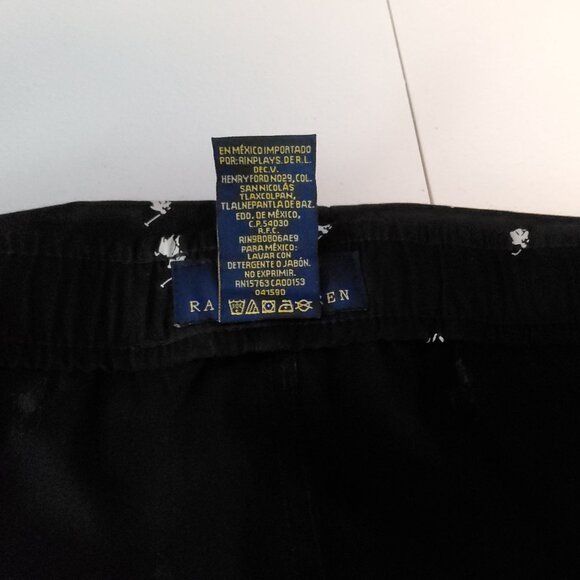 Polo Ralph Lauren womenPajama Pants Black With White Pony Print Size 4X 100% Cot - Picture 7 of 12